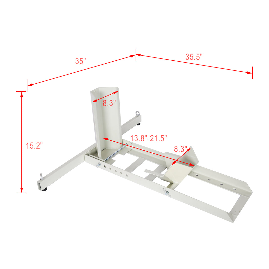 1800 Lb. Capacity Motorcycle Stand Wheel Chock,Adjustable Heavy Duty With 4 Sets Tie Down Gray Steel