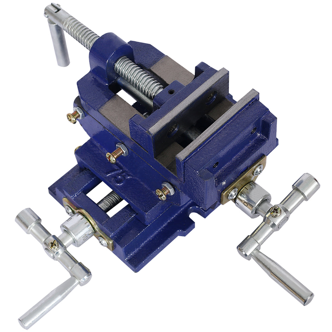 Cross Slide Vise, Drill Press Vise 3Inch,Drill Press Metal Milling 2 Way X Y ,Benchtop Wood Working Clamp Machine Blue Steel
