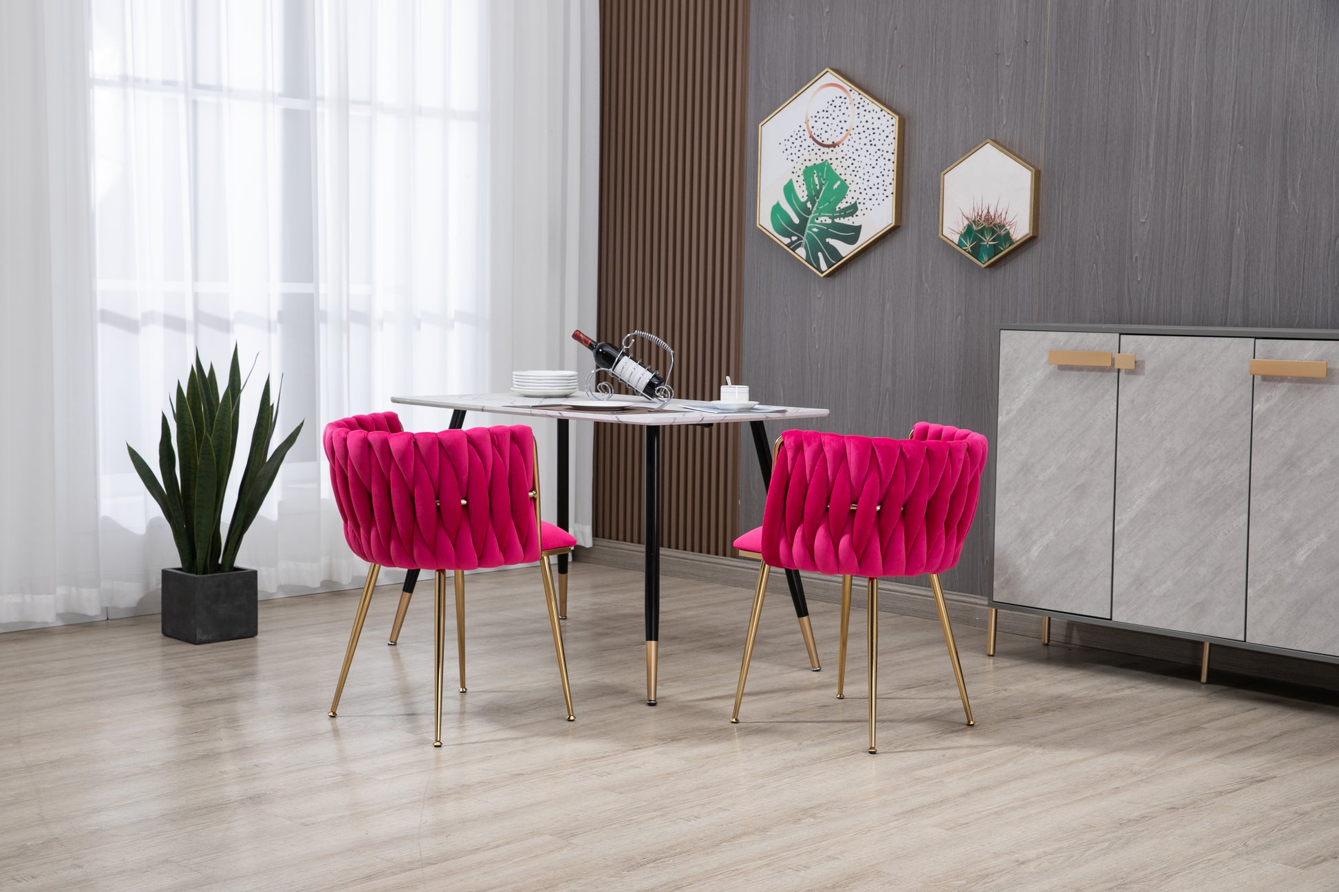 Coolmore Leisuredining Chairsaccent Chair2Pc Set Rose Red Metal