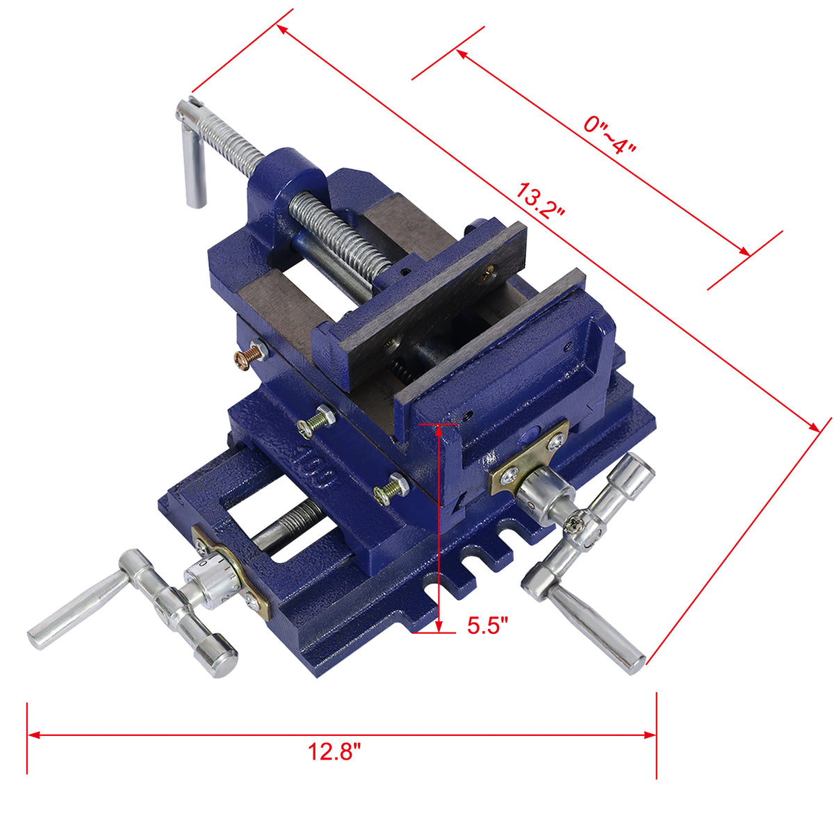 Cross Slide Vise, Drill Press Vise 4Inch,Drill Press Metal Milling 2 Way X Y ,Benchtop Wood Working Clamp Machine Blue Steel
