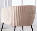 Luxurious Design 1Pc Accent Chair Beige Velvet Clean Line Design Fabric Upholstered Metal Legs Stylish Living Room Furniture Beige Primary Living Space Modern Fabric