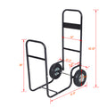 Firewood Cart,Fireplace Log Rolling Cart,Wood Rack With Pneumatic Wheels,Rolls Up And Down Stairs,Heavy Duty In Door Outdoor Rolling Cart Black Steel