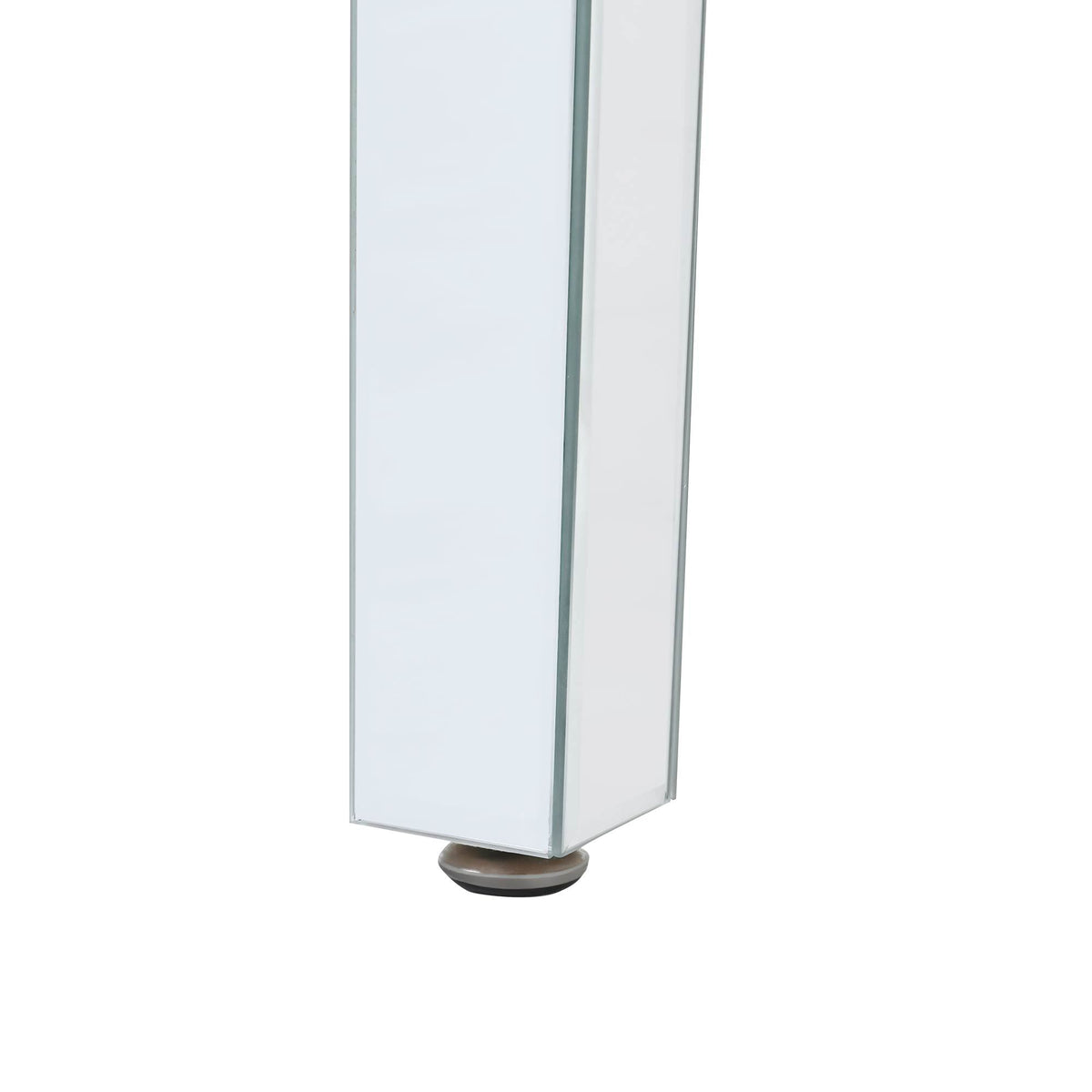 Fashionable Modern Glass Mirrored Coffee Table, Easy Assembly Cocktail Table With Crystal Design And Adjustable Height Legs, Silver Silver Glass