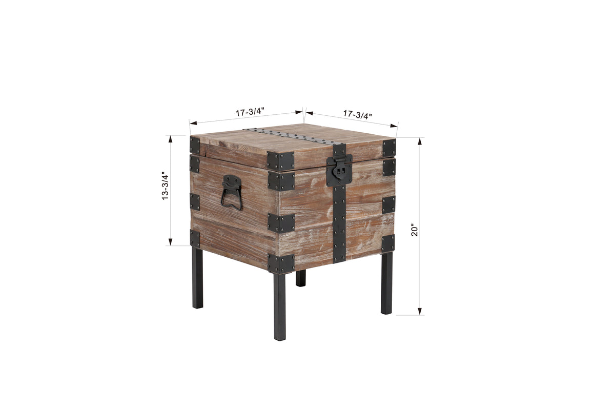 Antique Reclaimed Wood Gray Trunk Table And Side Table S 3 With Large Storage Dress Up Your Liviing Room Antique Gray Solid Wood