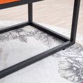 Metal Base Upholstered Bench For Bedroom For Entryway Orange Fabric