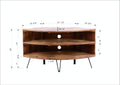 Fan Shape Reclaimed Wood Corner Media Table For Living Room Wise Use Your Space Natural Solid Wood