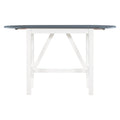3 Piece Wood Counter Height Drop Leaf Dining Table Set With 2 Upholstered Dining Chairs For Small Place, White Gray White Wood Dining Room Folding Rubberwood Oval Dining Table With Chair Upholstered Chair Wood White Solid Back Seats 2 60 Inches Drop Leaf