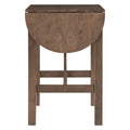 3 Piece Wood Counter Height Drop Leaf Dining Table Set With 2 Upholstered Dining Chairs For Small Place, Brown Brown Wood Dining Room Folding Rubberwood Oval Dining Table With Chair Upholstered