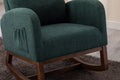 Coolmore Rocking Chair, Modern Glider Chair, Recliner Armchair With Wood Legs And Side Pocket, Nursery Rocking Accent Chair With High Back For Living Room Bedroom Emerald Linen Emerald Foam Solid Wood