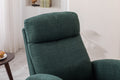 Coolmore Rocking Chair, Modern Glider Chair, Recliner Armchair With Wood Legs And Side Pocket, Nursery Rocking Accent Chair With High Back For Living Room Bedroom Emerald Linen Emerald Foam Solid Wood
