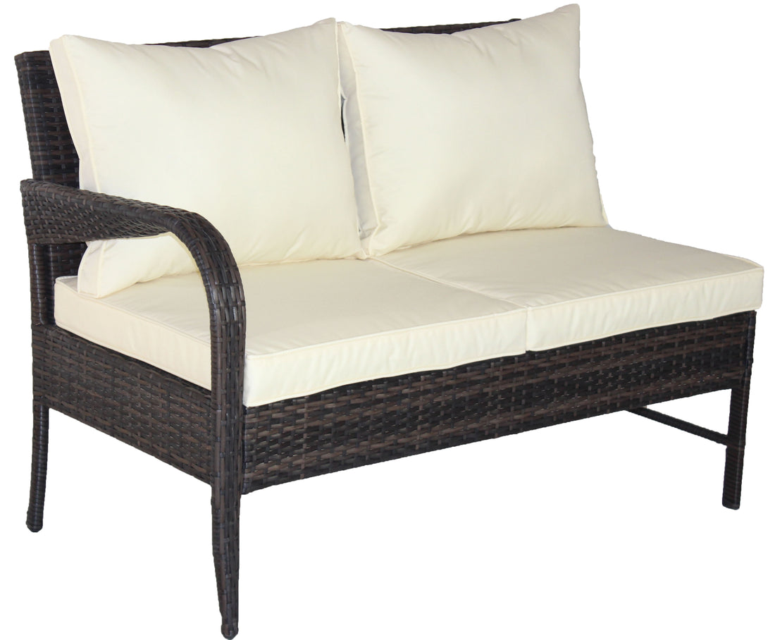 3 Piece Patio Sectional Wicker Rattan Outdoor Furniture Sofa Set With Storage Box Brown Brown Steel