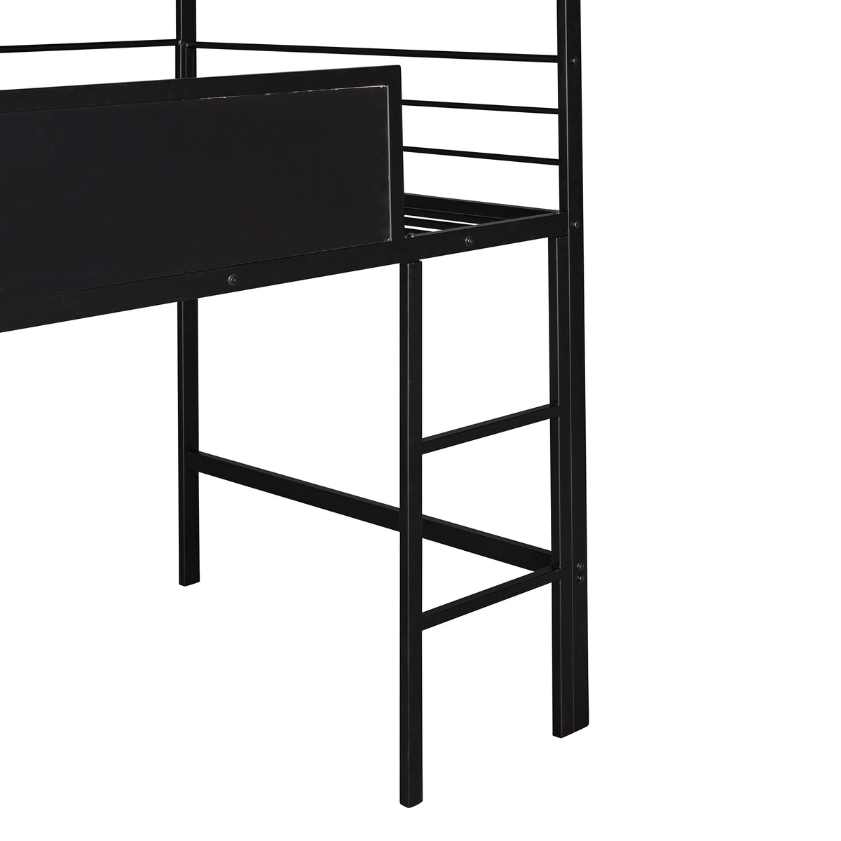 Metal House Bed With Slide, Twin Size Metal Loft Bed With Two Sided Writable Wooden Board Black And Red Black Metal
