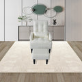 Redde Boo Brand Modern Design Living Room Cream White Recliner Soft Cozy Sofa Chair With Ottoman Cream White Foam Fabric