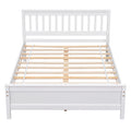Full Bed With Headboard And Footboard For Kids, Teens, Adults,With A Nightstand ,White White Pine