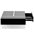 Contemporary Rectangle Design Living Room Furniture, Modern High Gloss Surface Cocktail Table, Center Table For Sofa Or Upholstered Chairs, 45.2*25.5*13.7In, Black Black Particle Board