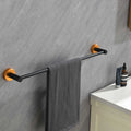 6 Piece Bathroom Towel Rack Set Wall Mount Matt Black Aluminium