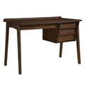 Modern Contemporary Solid Rubberwood 1Pc Writing Desk Of 3X Drawers And Wood Framed Chair Gray Walnut Finish Furniture Walnut Office Contemporary,Modern Solid Wood
