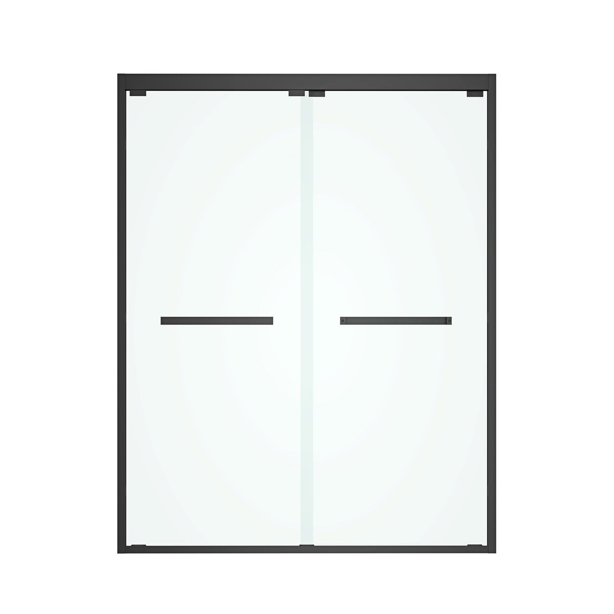 60 In. W X 76 In. Hsliding Framed Shower Door In Black Finish With Clear Glass Matt Black Glass