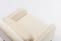 Accent Chair, Kd Solid Wood Legs With Black Painting. Fabric Cover The Seat. With A Cushion. Cream Foam Solid Wood