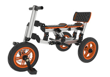 Kidrock Buildable Kit 20 In 1 Kids Go Kart Set, Suitable For 1 To 8 Years Old, Two Wheel Bike, Three Wheel Bike, Go Kart, Sit Stand Scooter, Etc. Christmas Plus A Snow Upgrade Package . Orange Abs Rubber Steel Q235
