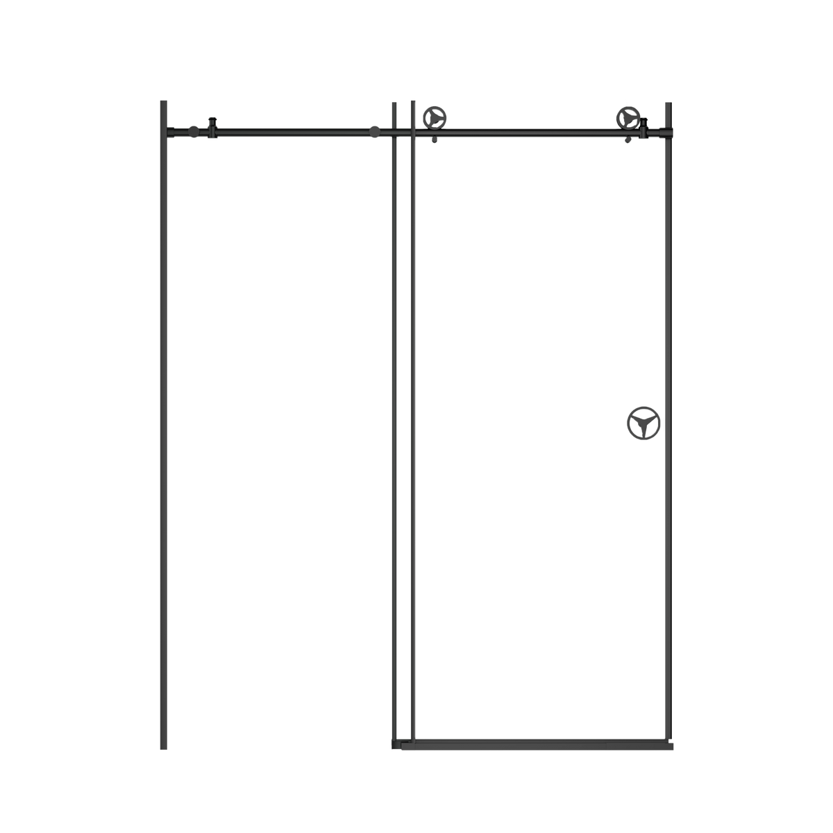 60 In. W X 76 In. Hsliding Frameless Shower Door In Matte Black With Clear Glass Matt Black Glass