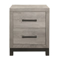 Attractive Gray Finish 1Pc Nightstand Of 2X Drawers Metal Bar Hardware Premium Melamine Board Wooden Bedroom Furniture Light Gray 2 Drawers Bedroom Wood