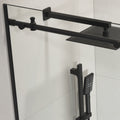 60 In. W X 76 In. Hsliding Frameless Shower Door In Matte Black With Clear Glass Matt Black Glass