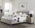 Attractive Light Gray Finish 1Pc Queen Size Bed Premium Melamine Board Wooden Stylish Bedroom Furniture Box Spring Required Queen Light Gray Bedroom Wood