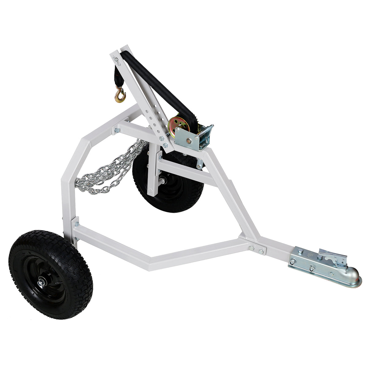 Atv Log Skidding Arch 1000 Lb. Capacity,16.5In Penumatic Tire Blue Metal