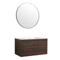 36 Inch Bathroom Vanity With Gel Sink California Walnut Plywood