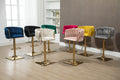 Coolmore Vintage Bar Stools With Back And Footrest Counter Height Dining Chairs 2Pc Set Emerald Metal
