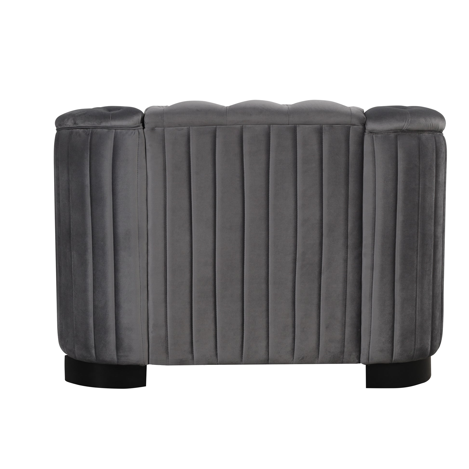 41.5" Velvet Upholstered Accent Sofa,Modern Single Sofa Chair With Thick Removable Seat Cushion,Modern Single Couch For Living Room,Bedroom,Or Small Space,Gray Gray Foam Velvet 1 Seat