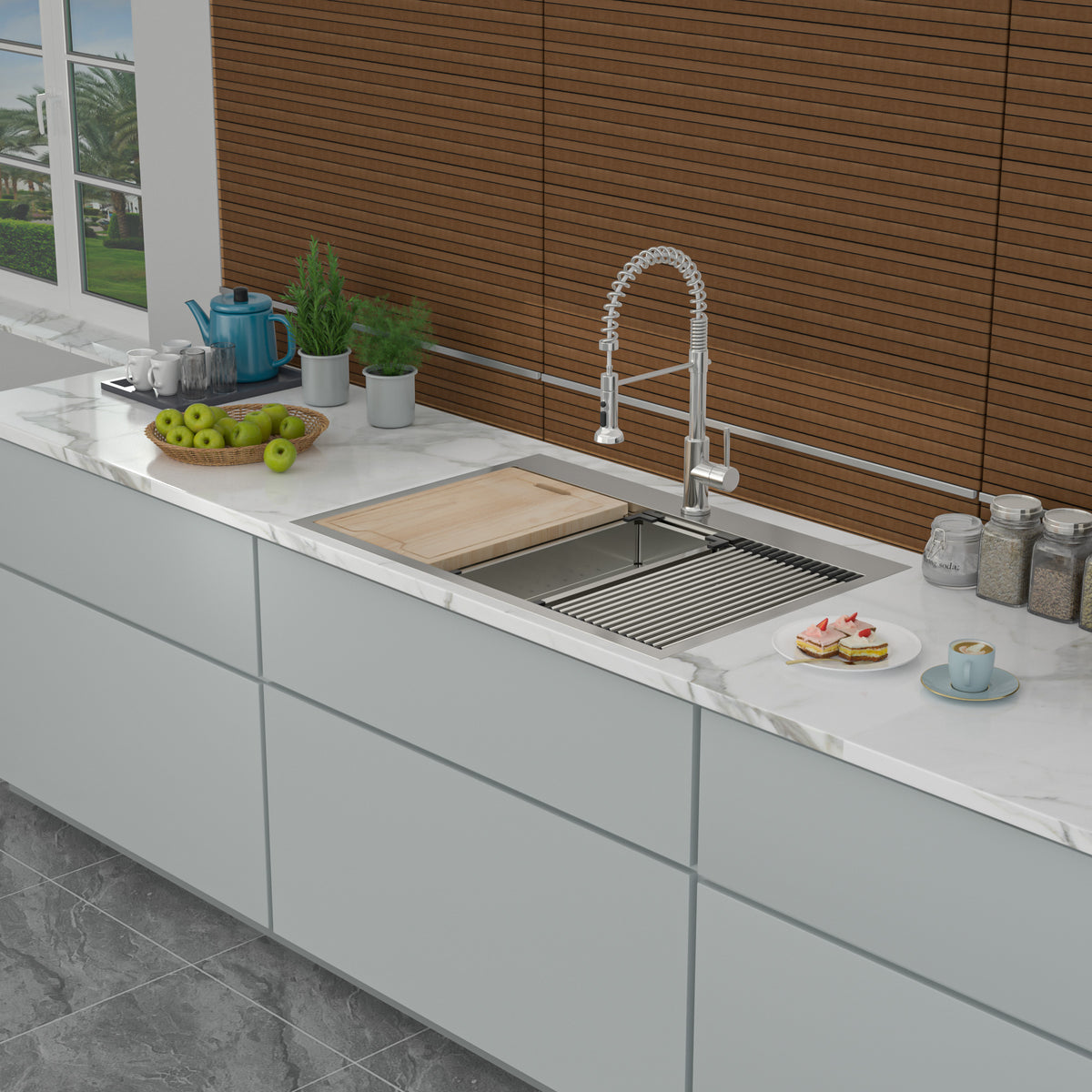 33 Inch Drop Kitchen Sink 33 "X 22" Kitchen Sink Stainless Steel 18 Gauge Workstation Sink Drop In Topmount Single Bowl Kitchen Sink Brushed Nickel Stainless Steel