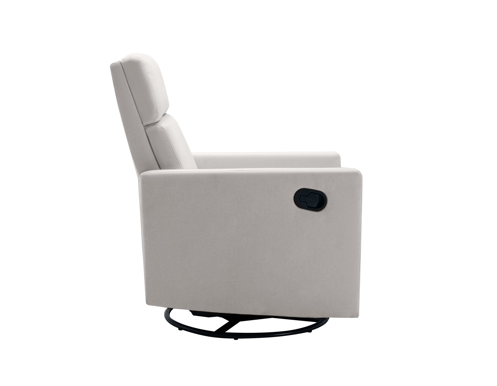 Modern Upholstered Rocker Nursery Chair Plush Seating Glider Swivel Recliner Chair, Beige Beige Linen