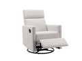 Modern Upholstered Rocker Nursery Chair Plush Seating Glider Swivel Recliner Chair, Beige Beige Linen