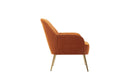 Modern Mid Century Chair Velvet Sherpa Armchair For Living Room Bedroom Office Easy Assemble Orange Orange Foam Velvet