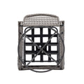 3 Pieces Outdoor Swivel Rocker Patio Chairs, 360 Degree Rocking Patio Conversation Set With Thickened Cushions And Glass Coffee Table For Backyard, Grey Grey Steel