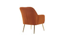 Modern Mid Century Chair Velvet Sherpa Armchair For Living Room Bedroom Office Easy Assemble Orange Orange Foam Velvet