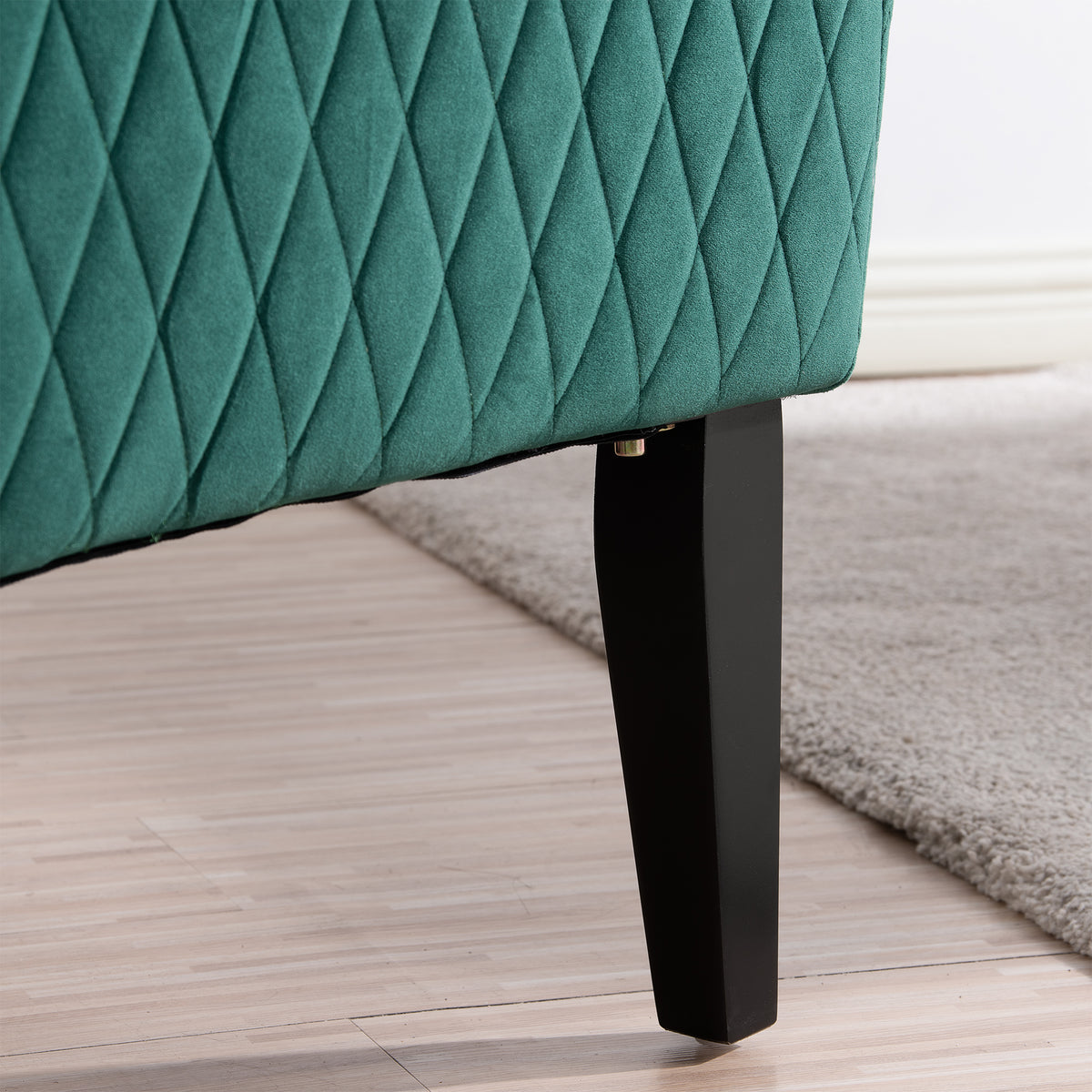 23.03" Wide High Back Velvet Accent Chair, Comfy High Wingback Chair, Living Room Chair With Soft Padded & Wooden Legs, Modern Side Chair For Living Room, Bedroom, Green Retro Green Fabric