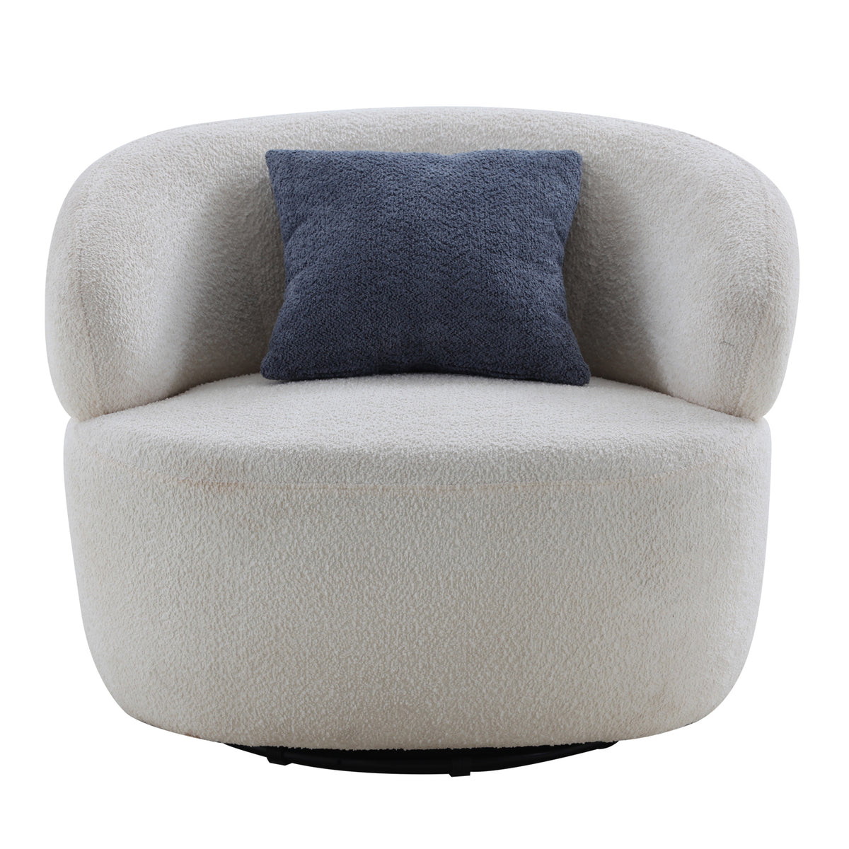 Swivel Barrel Chair Living Room, Single Chair For Small Space Comfy Round Sofa Chair Boucle Accent Chair Circle Sherpa, Arm Chair Reading Room Chair Lounge Chair Bedroom Club White Upholstered 1 Seat