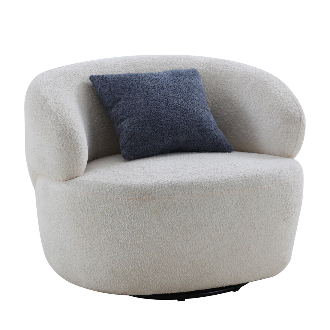 Swivel Barrel Chair Living Room, Single Chair For Small Space Comfy Round Sofa Chair Boucle Accent Chair Circle Sherpa, Arm Chair Reading Room Chair Lounge Chair Bedroom Club Beige Beige Upholstered