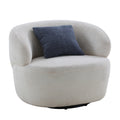 Swivel Barrel Chair Living Room, Single Chair For Small Space Comfy Round Sofa Chair Boucle Accent Chair Circle Sherpa, Arm Chair Reading Room Chair Lounge Chair Bedroom Club White Upholstered 1 Seat