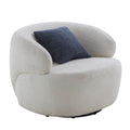 Swivel Barrel Chair Living Room, Single Chair For Small Space Comfy Round Sofa Chair Boucle Accent Chair Circle Sherpa, Arm Chair Reading Room Chair Lounge Chair Bedroom Club White Upholstered 1 Seat