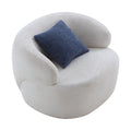 Swivel Barrel Chair Living Room, Single Chair For Small Space Comfy Round Sofa Chair Boucle Accent Chair Circle Sherpa, Arm Chair Reading Room Chair Lounge Chair Bedroom Club White Upholstered 1 Seat