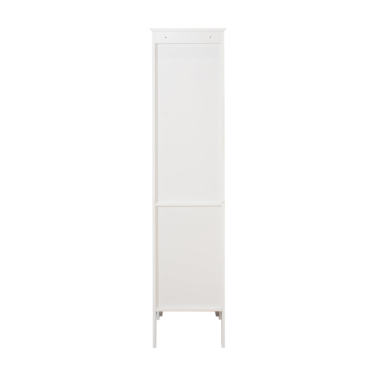 Tall Narrow Tower Freestanding Cabinet With 2 Shutter Doors 5 Tier Shelves For Bathroom, Kitchen ,Living Room ,Storage Cabinet,White White Mdf