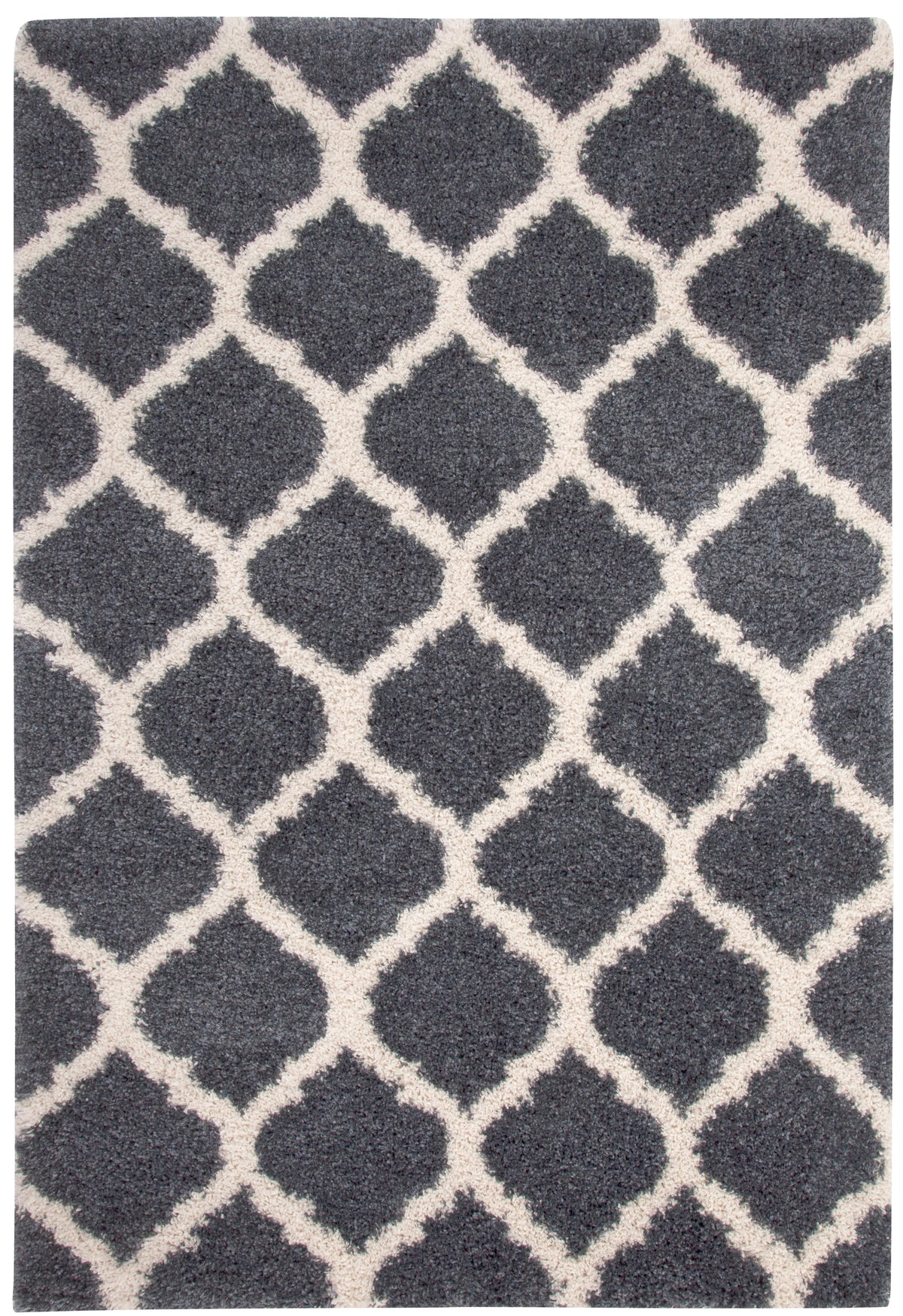 Shag Blue White Area Rug 5X8 Blue Olefin