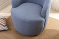 Teddy Fabric Swivel Accent Armchair Barrel Chair With Black Powder Coating Metal Ring,Light Blue Light Blue Foam Wool