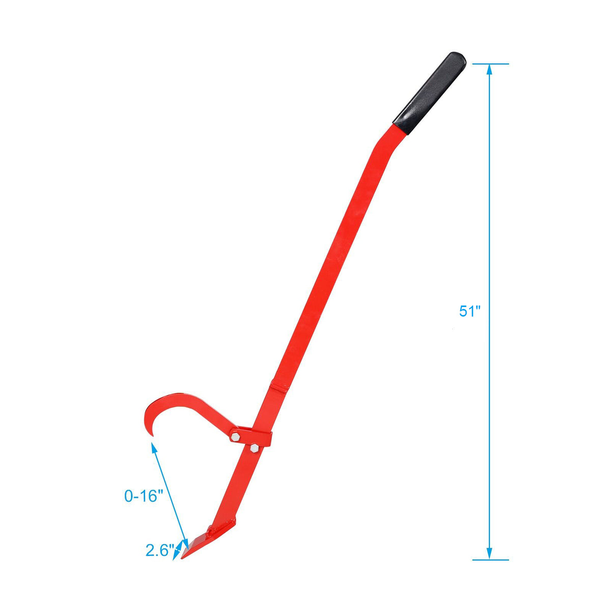 Tree Felling Lever 51Inch ,Heavy Duty Red Steel
