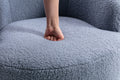 Teddy Fabric Swivel Accent Armchair Barrel Chair With Black Powder Coating Metal Ring,Light Blue Light Blue Foam Wool