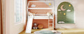 Twin Loft Bed With Slide, House Bed With Slide,White Old Sku :Lt000212Aak White Solid Wood